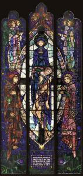 The Mother Of Sorrows Oil Painting by Harry Clarke