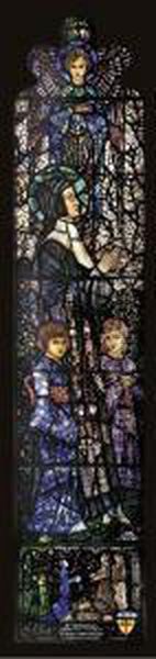 The Blessed Julie With Two Children Oil Painting by Harry Clarke