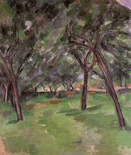 Orchard Oil Painting by Paul Cezanne