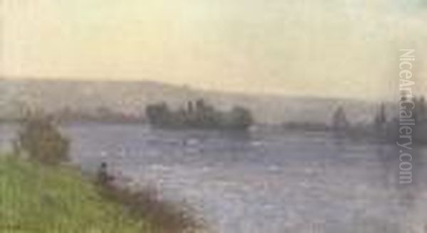 A Summer Day On The River Oil Painting by Jean Eugene Clary