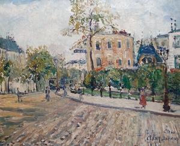 Street Scene In Summer Oil Painting by Adolphe Clary-Baroux