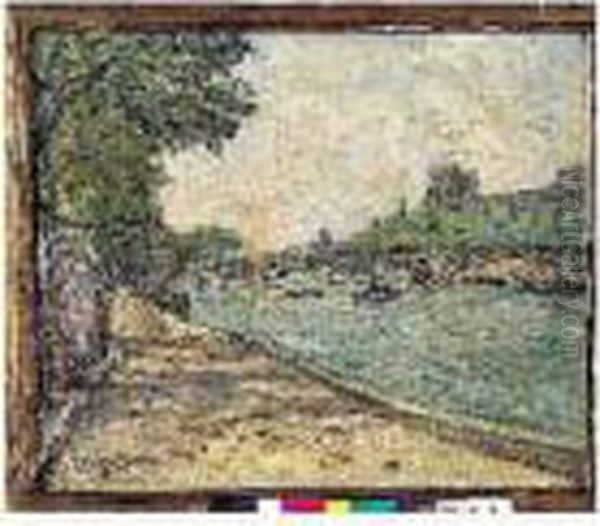 La Seine, Paris. Oil Painting by Adolphe Clary-Baroux