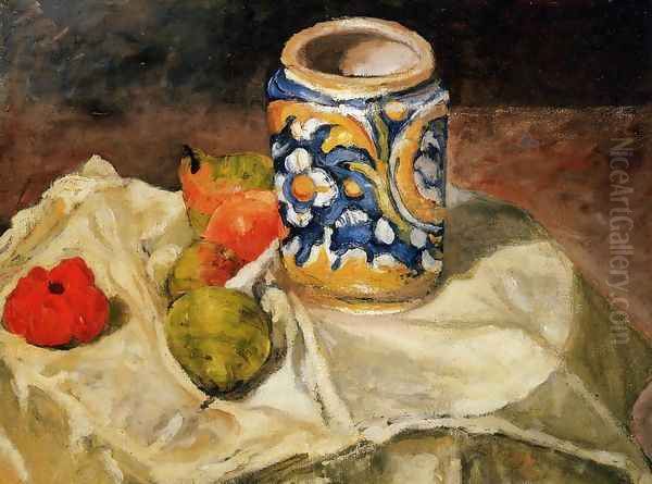 Italian Earthenware Oil Painting by Paul Cezanne