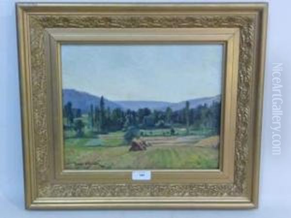 Paysage Aux Meules Oil Painting by Eugene Claude