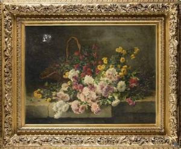 Bouquet De Fleurs Et De Fruits Oil Painting by Eugene Claude