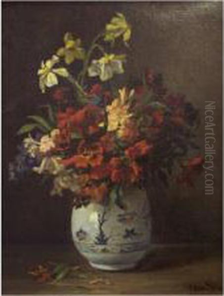 Bouquet De Fleurs Oil Painting by Eugene Claude