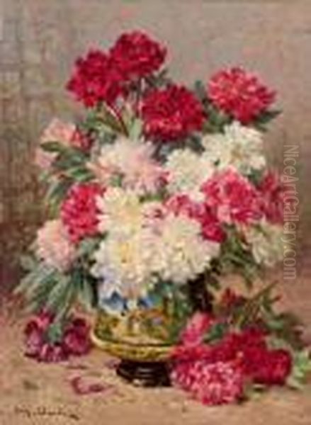 Mazzo Di Peonie In Un Vaso Oil Painting by Eugene Claude