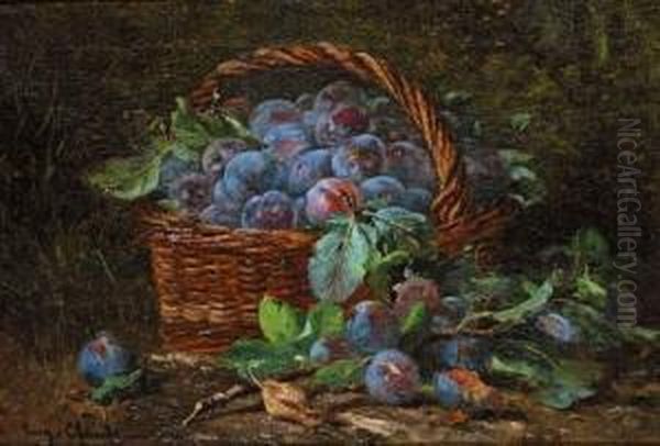 Paniers De Prunes Oil Painting by Eugene Claude