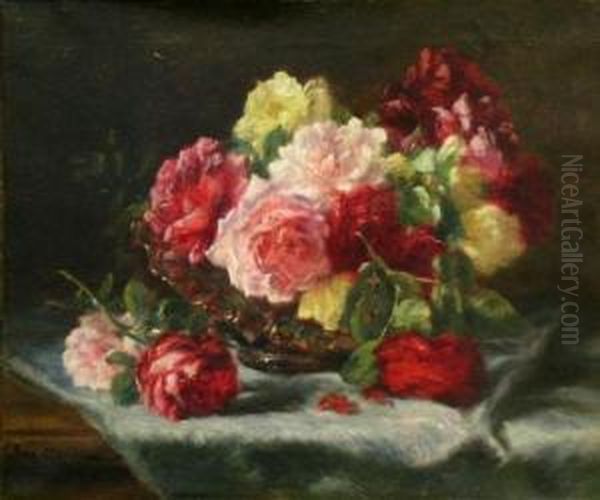 Still Life With Roses Oil Painting by Eugene Claude