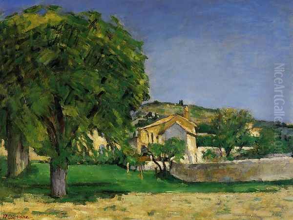 Chestnut Trees And Farmstead Of Jas De Bouffin Oil Painting by Paul Cezanne