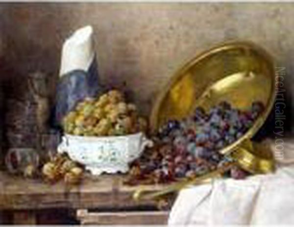 Still Life With Plums Oil Painting by Eugene Claude