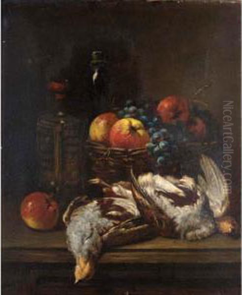 Still Of Life Game And Fruit Oil Painting by Eugene Claude