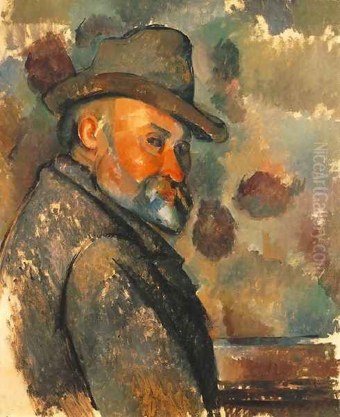 Self-Portrait with Soft Hat Oil Painting by Paul Cezanne