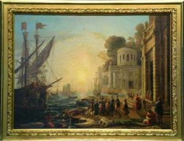 A Capriccio Of A Harbor Scene Oil Painting by Lorraine Claude