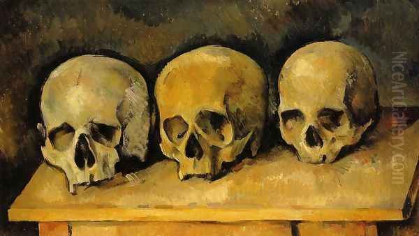 The Three Skulls Oil Painting by Paul Cezanne