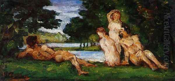 Bathers5 Oil Painting by Paul Cezanne