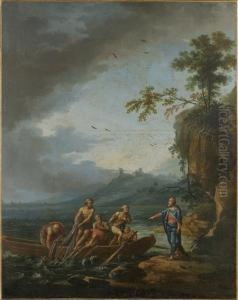 La Peche Miraculeuse Oil Painting by Jean-Baptiste Claudot De Nancy