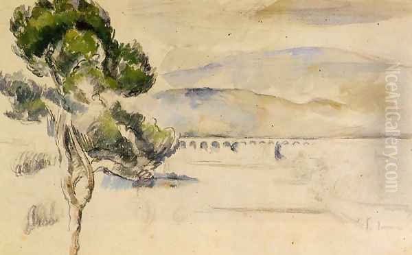 Pine Tree In The Arc Valley Oil Painting by Paul Cezanne