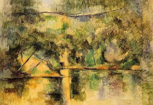 Reflections In The Water Oil Painting by Paul Cezanne