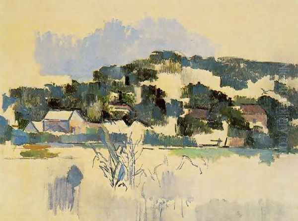 Houses On The Hill Oil Painting by Paul Cezanne