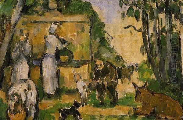 The Fountain Oil Painting by Paul Cezanne