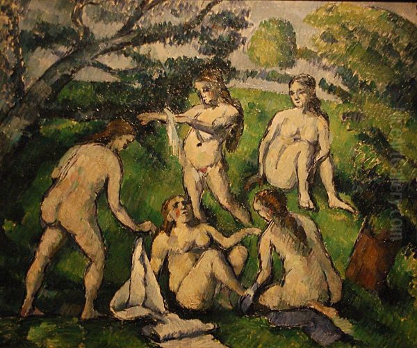 Five Bathers Oil Painting by Paul Cezanne