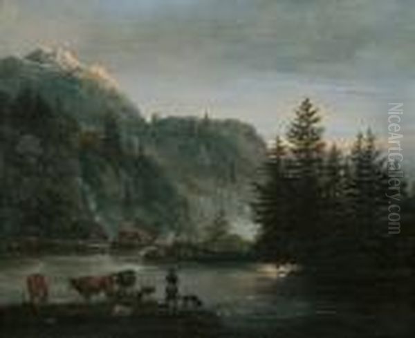 Romantische Landschaft Oil Painting by Johan Christian Clausen Dahl