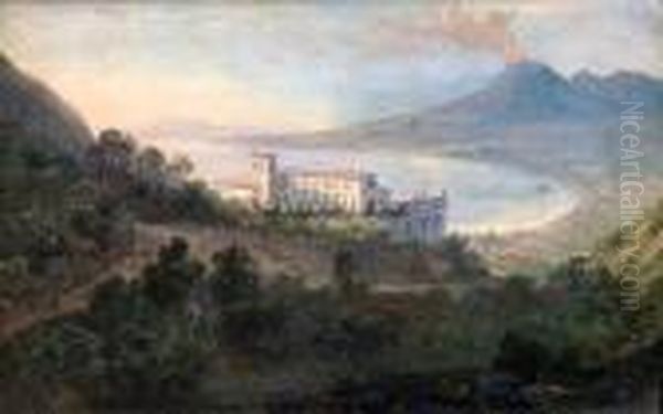 Utsikt Over Quisisana Og Napoli-golfen Oil Painting by Johan Christian Clausen Dahl