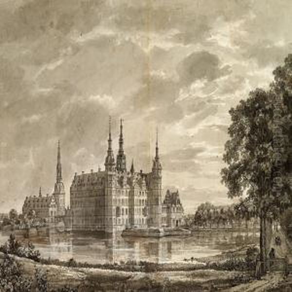 Frederiksborg Oil Painting by Johan Christian Clausen Dahl