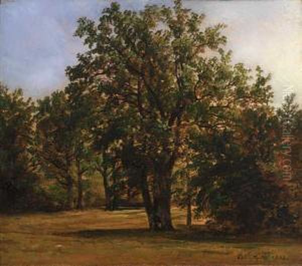 Landskap Oil Painting by Johan Christian Clausen Dahl