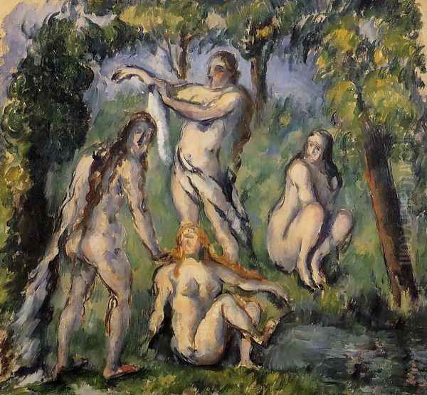 Four Bathers Oil Painting by Paul Cezanne