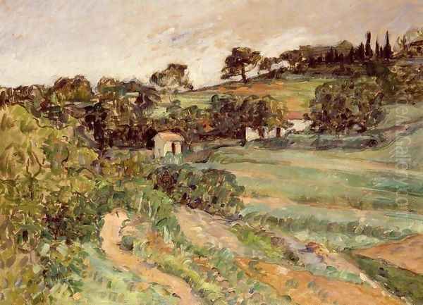 Landscape In Provence Oil Painting by Paul Cezanne