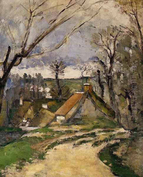 The Cottages Of Auvers Oil Painting by Paul Cezanne