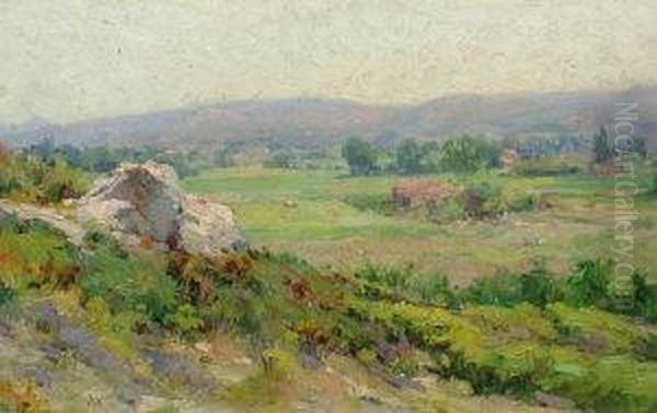 French -- View In Provence Oil Painting by Justin Jules Claverie