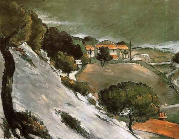 L Estaque Under Snow Oil Painting by Paul Cezanne