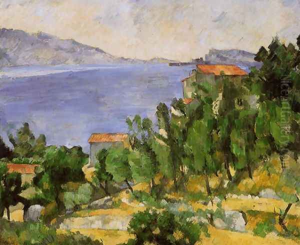 The Bay Of L Estaque From The East Oil Painting by Paul Cezanne