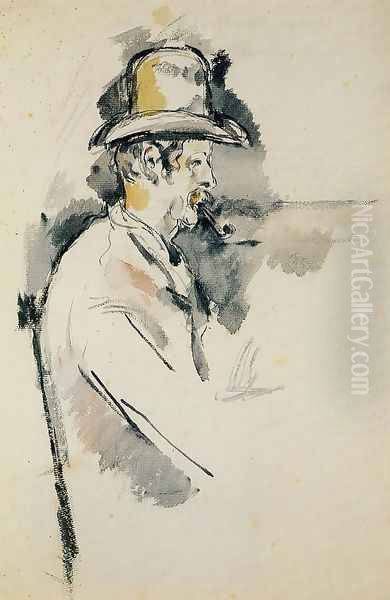 Man With A Pipe Oil Painting by Paul Cezanne