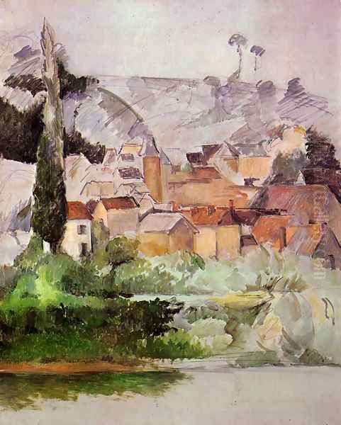 Medan Chateau And Village Oil Painting by Paul Cezanne