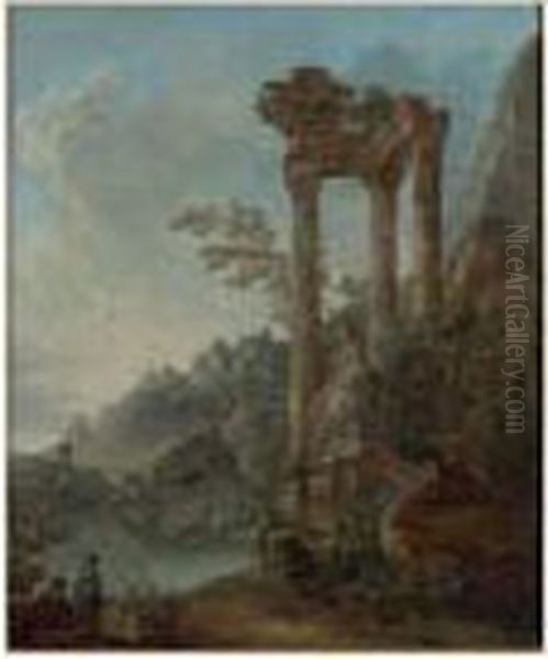 Ruines Romaines Dans Un Paysage Ideal Oil Painting by Charles Louis Clerisseau