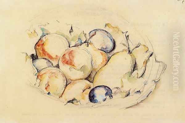 Fruits Oil Painting by Paul Cezanne