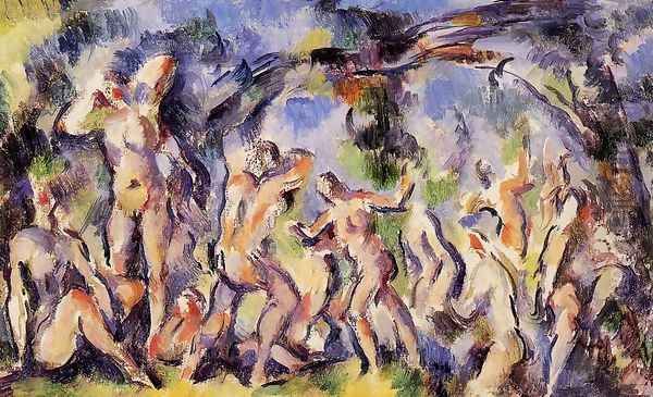 Bathers (study) Oil Painting by Paul Cezanne