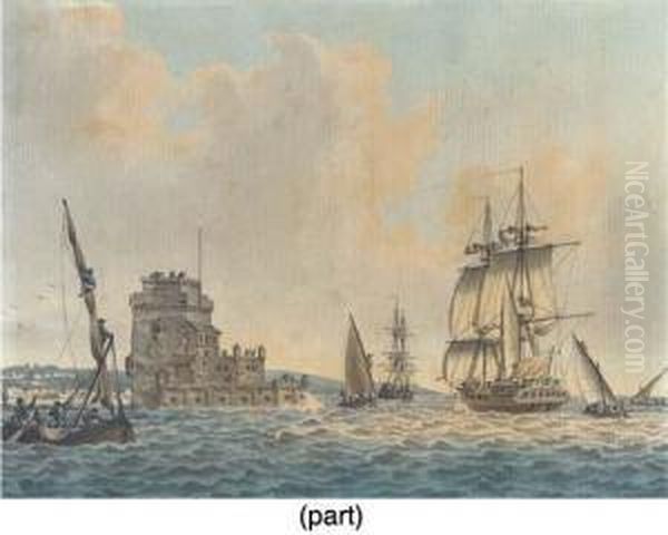 Captain Cook's Ships Oil Painting by John the Younger Cleveley