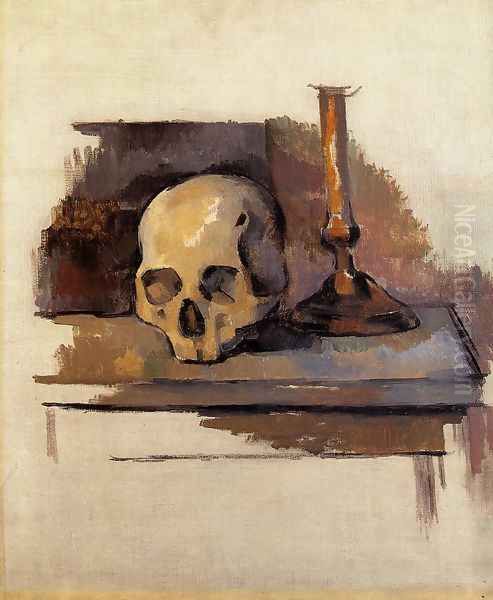 Skull Oil Painting by Paul Cezanne