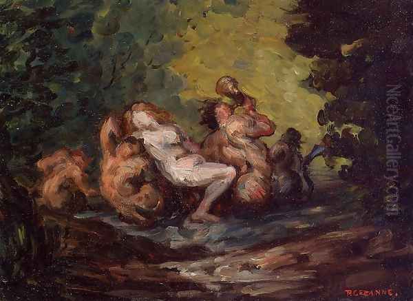 Neried And Tritons Oil Painting by Paul Cezanne