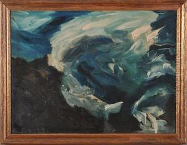 Wind Torn Sea Oil Painting by Merton Clivette