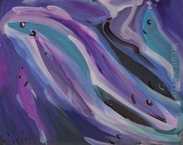 Sea Of Violet & Oil Painting by Merton Clivette