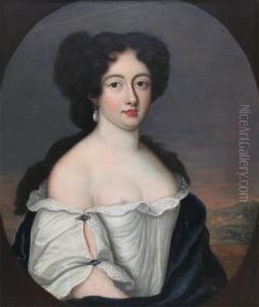 Portrait Of A Lady In Decollete Oil Painting by Johann Closterman