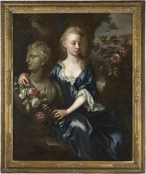 Portrait Of Isabella Willis (d. 1727) Oil Painting by Johann Closterman