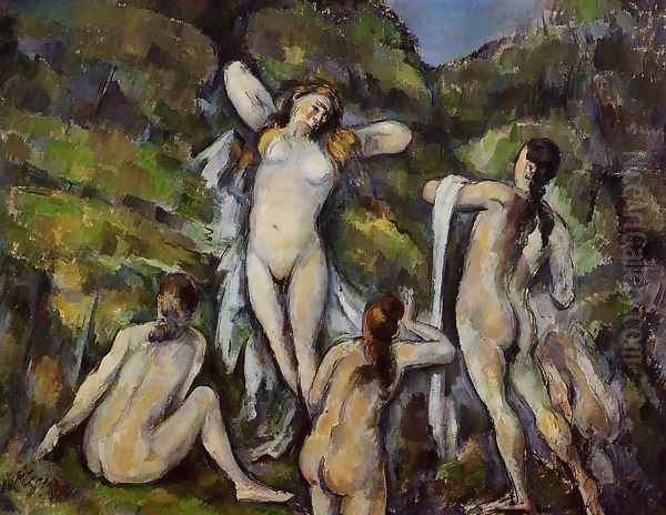 Four Bathers2 Oil Painting by Paul Cezanne