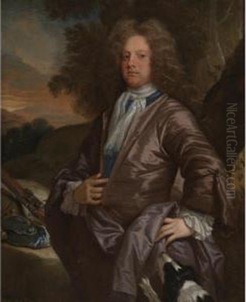 Portrait Of A Gentleman, Said To Be William Paul, Esq. Oil Painting by Johann Closterman